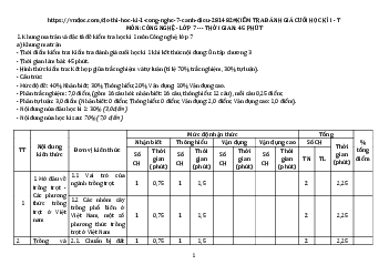 Đề thi học kì 1 môn Công Nghệ lớp 7 | Đề 1 | Chân trời sáng tạo