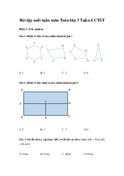 Bài tập cuối tuần Toán lớp 3 Chân trời sáng tạo - Tuần 4