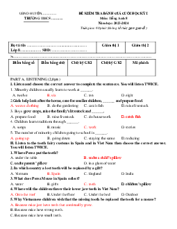 Đề thi học kì 1 môn Tiếng Anh 8 năm 2023 - 2024 sách KNTT - Đề 7