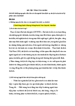 Bài tập môn Tâm lý du khách | Đại học Văn hóa Hà Nội