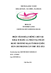 Phân Tích Hoạt Động Cho Vay Cá Nhân Tại Ngân Hàng TMCP Quốc Dân | Tiểu luận tốt nghiệp tài chính ngân hàng