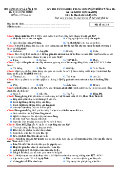 Đề thi tốt nghiệp THPT 2023 môn Lịch sử (có đáp án)