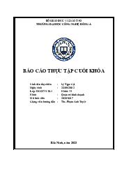 Báo cáo thực tập cuối khóa ngành Quản trị kinh doanh | Đại học Công nghệ Đông Á