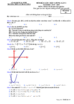 Đề KSCL lần 1 Toán 10 năm 2019 – 2020 trường THPT Lý Nhân Tông – Bắc Ninh