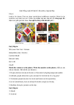 Giải Tiếng Anh 10 Unit 2C: Describe a Special Day | Explore New Worlds