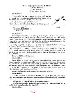 Đề thi HSG Lý 12 cấp trường 2022 có đáp án
