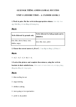 Tiếng Anh 8 unit 1 A closer look 2 Global Success