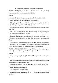 Giải bài tập SGK Lịch sử 10 bài 39