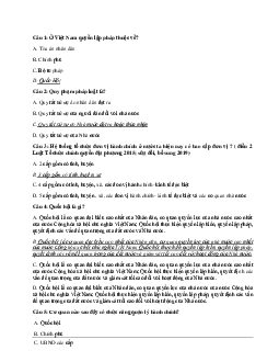 Đề cương ôn tập môn Pháp luật đại cương (có đáp án)