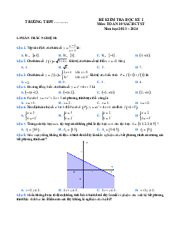 Đề thi học kì 1 môn Toán 10 năm 2023 - 2024 sách Chân trời sáng tạo đề 4