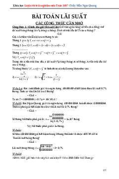 Phương pháp giải bài toán lãi suất ngân hàng – Mẫn Ngọc Quang