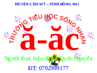 Giáo án điện tử Tiếng việt 1 bài 2 Chân trời sáng tạo: Học vần: ă, ăc