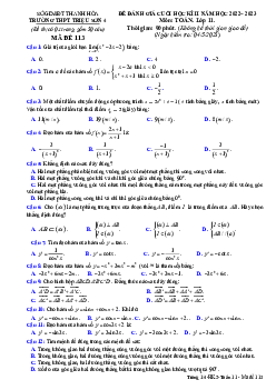 Đề cuối học kì 2 Toán 11 năm 2022 – 2023 trường THPT Triệu Sơn 4 – Thanh Hóa