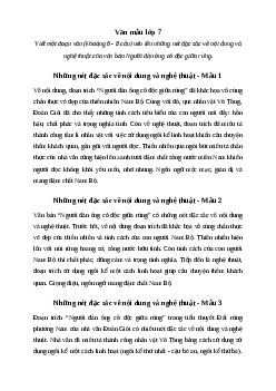 Đoạn văn nêu đặc sắc về nội dung và nghệ thuật của Người đàn ông cô độc giữa rừng | Văn mẫu lớp 7 Cánh diều