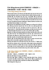 Cân bằng phương trình C6H5CH3 + KMnO4 → C6H5COOK + KOH + MnO2 + H2O