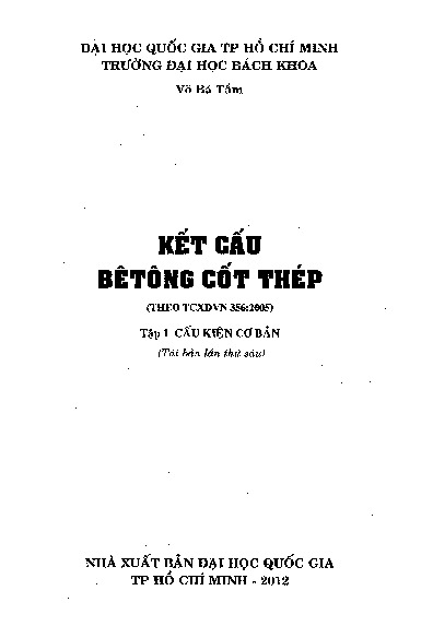 Giáo trình kết cấu bê tông cốt thép | Trường Đại học Quốc gia TP.HCM, Đại học Bách Khoa