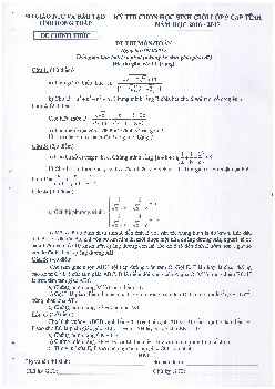 Đề thi chọn học sinh giỏi Toán 9 cấp tỉnh năm 2016 – 2017 sở GD&ĐT Đồng Tháp