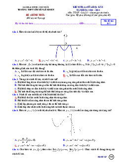 Đề giữa kỳ 1 Toán 12 năm 2022 – 2023 trường chuyên Lê Khiết – Quảng Ngãi