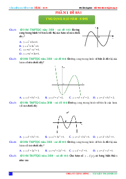 Phân loại câu hỏi đề thi THPTQG 2018 môn Toán theo chủ đề