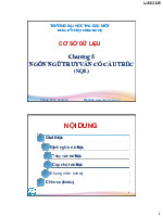 Bài giảng Chương 5: Ngôn ngữ truy vấn có cấu trúc môn Cơ sở dữ liệu | Trường Đại học Thủ Dầu Một