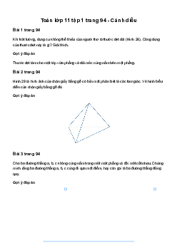 Giải Toán 11 Bài 1: Đường thẳng và mặt phẳng trong không gian | Cánh diều