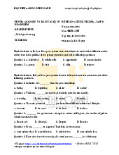 Đề ôn thi vào 10 tiếng anh 9 Quận Hoàn Kiếm