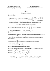 Đề ôn tập giữa học kỳ - Giải tích 2 | Trường Đại học Công nghệ, Đại học Quốc gia Hà Nội