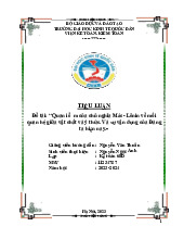 ‘‘Quan điểm của chủ nghĩa Mác- Lênin về mối quan hệ giữa vật chất và ý thức. Và sự vận dụng của Đảng ta hiện nay.” | Bài tập lớn môn triết học mác - lênin