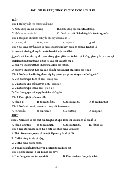Giải Bài tập trắc nghiệm Sinh học lớp 11 chương I | Kết nối tri thức