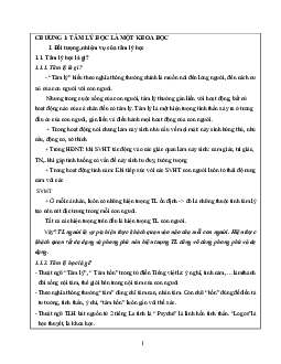 Tài liệu ôn tập học phần Tâm lý học đại cương | Đại học Thăng Long