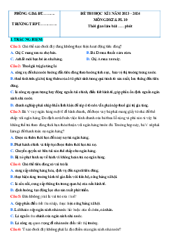 Đề thi học kì 1 môn Giáo dục Kinh tế và Pháp luật 10 sách Kết nối tri thức với cuộc sống đề 5