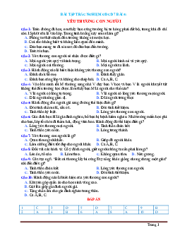 Bài tập trắc nghiệm GDCD 7 Bài 5: Yêu thương con người (có đáp án)