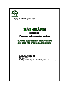 Bài giảng phương trình đường thẳng trong không gian – Lê Hồng Đức Toán 12