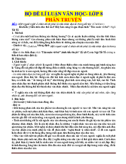 Bộ đề lí luận văn học lớp 8 phần truyện (có lời giải)