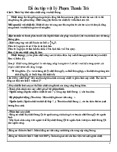 Đề ôn tập vật lý Phạm Thanh Trà Môn Vật lý 10