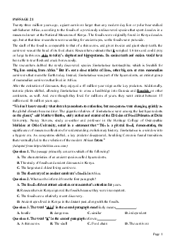 PASSAGE 21_Theme 1. Environment and Nature (Môi trường và thế giới tự nhiên)