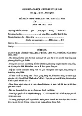 Biên bản họp PH cuối năm - Biểu mẫu văn bản