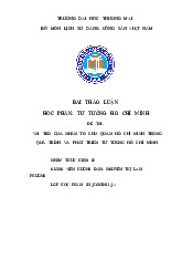 Vai trò nhân tố chủ quan Hồ Chí Minh trong quá trình và phát triển tư tưởng Hồ Chí Minh | Bài thảo luận Tư tưởng Hồ Chí Minh