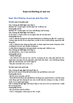 Soạn bài Đường về quê mẹ | Ngữ văn 8 Bài 2: Thơ sáu chữ, bảy chữ sách Cánh Diều