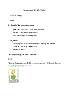 Giải Tiếng Anh 6 Unit 6: Skills 1 | Global Success