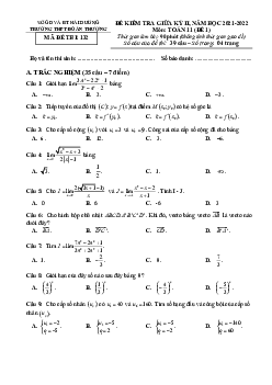 Đề giữa kỳ 2 Toán 11 năm 2021 – 2022 trường THPT Đoàn Thượng – Hải Dương