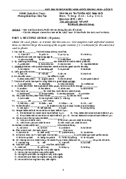 Đề thi tuyển học sinh giỏi môn Tiếng Anh 9 phòng giáo dục và đào tạo quận Bình Thạn năm học 2010-2011