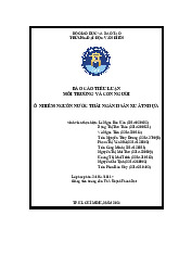 Tiểu luận BÁO CÁO TIỂU LUẬN MÔI TRƯỜNG VÀ CON NGƯỜI  môn Môi trường và con người - Trường Đại học Văn Hiến