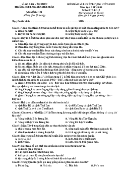 Đề KSCL giữa học kì 2 lớp 12 môn Địa lý năm 2017 - 2018 trường THPT Nguyễn Viết Xuân - Vĩnh Phúc
