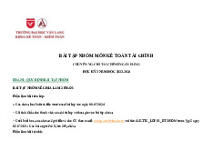 BÀI TẬP NHÓM KẾ TOÁN TÀI CHÍNH - KTTC-HK233-2023 | Đại học Văn Lang