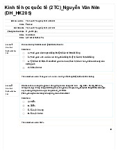 Bài tập trắc nghiệm môn Kinh tế quốc tế | Đại học Yersin Đà Lạt