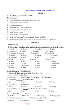 Đề cương ôn thi Tiếng Anh 6 HK1 năm 2022-2023