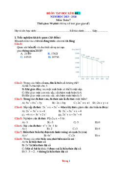 Đề ôn thi học kì II toán lớp 7 kết nối tri thức năm 2023-2024 (có đáp án)