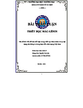Vấn đề Bản Thể Luận trong Triết Học Mác-Lênin và Ứng Dụng tại VN 2177MLNP