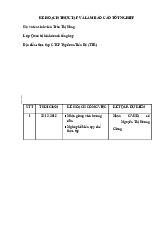 Kế hoạch thực tập và làm báo cáo tốt nghiệp | Đại học Thái Nguyên